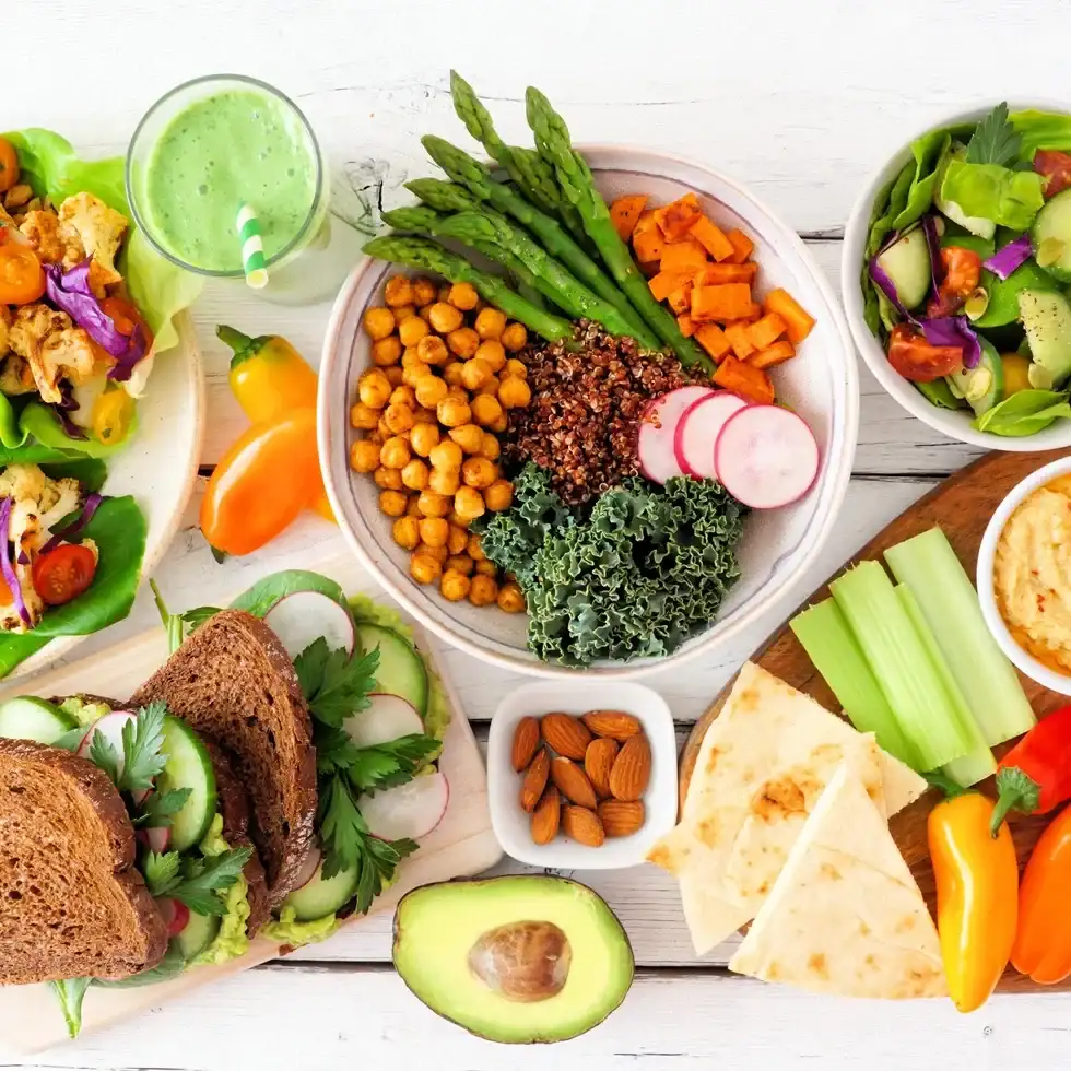 A spread of healthy food