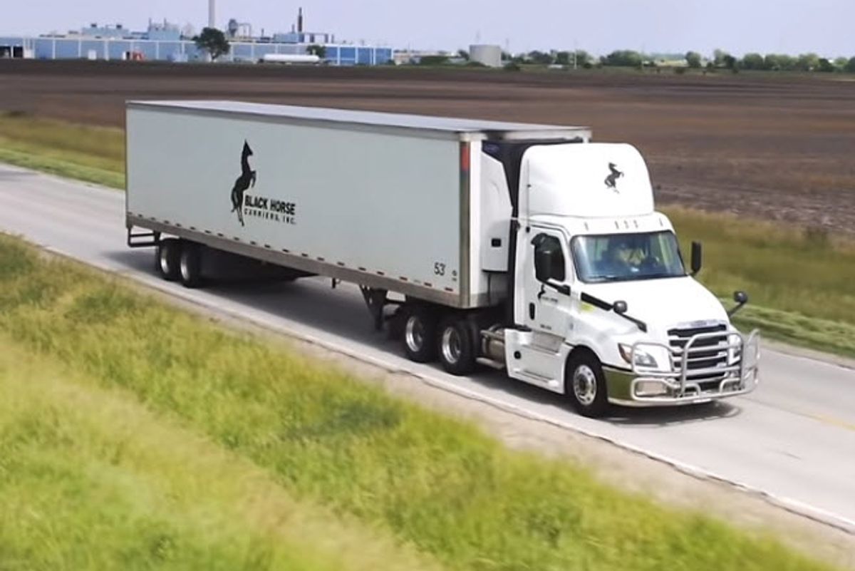 Black Horse Truck Leasing truck on the road