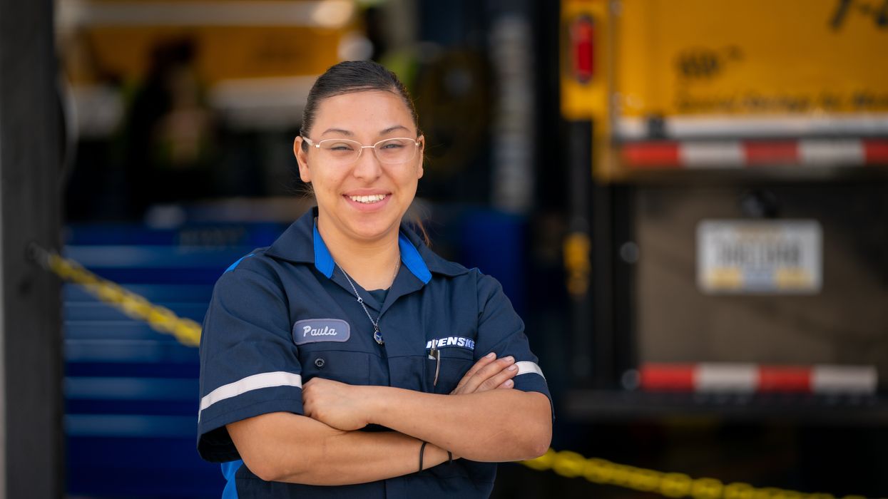 Female technician at a Penske location