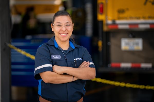 Female technician at a Penske location
