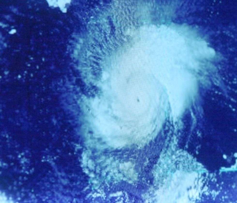 Hurricane swirling in the water