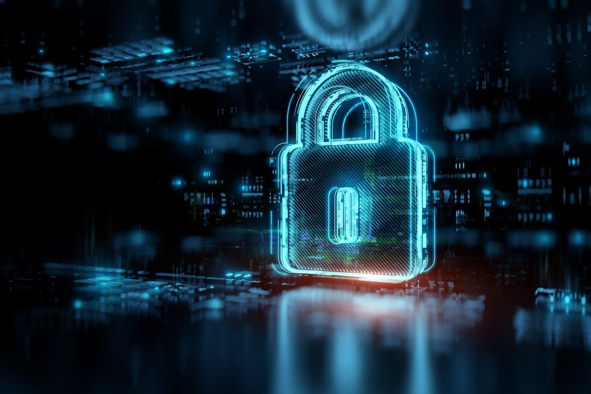 Image of a blue digital lock