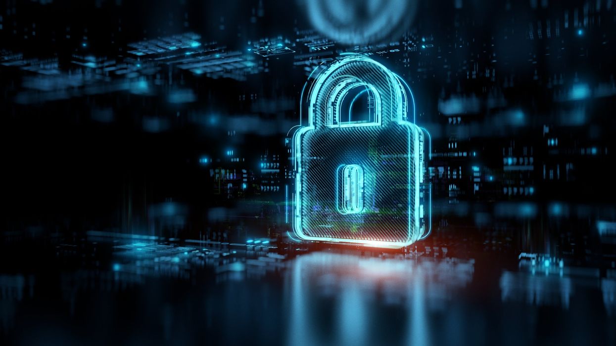 Image of a blue digital lock