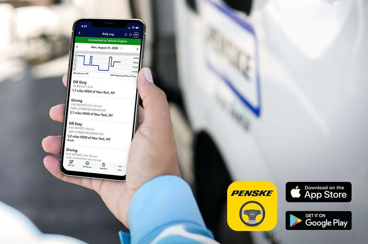 
Penske Truck Leasing Announces Certification of Penske Driver™ App
as Electronic Logging Device in Canada
