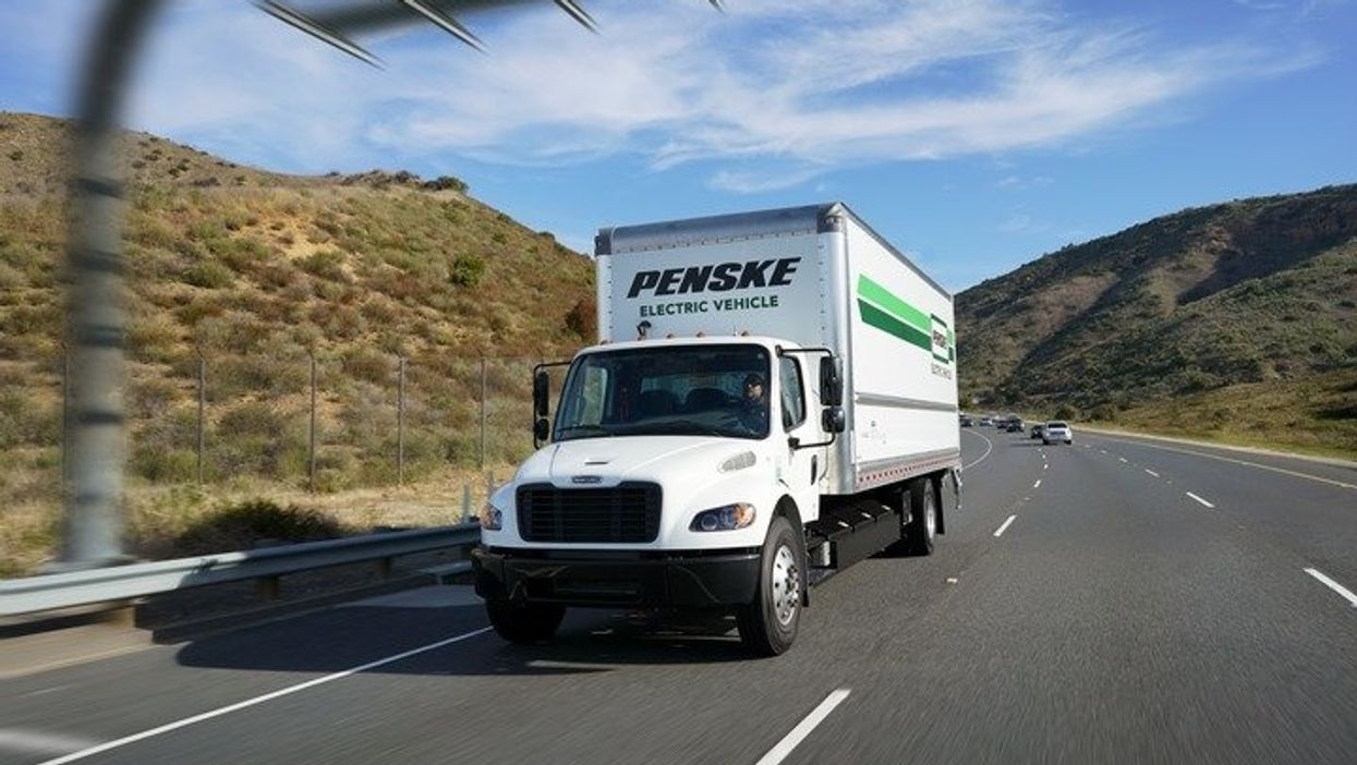 Penske electric vehicle on highway