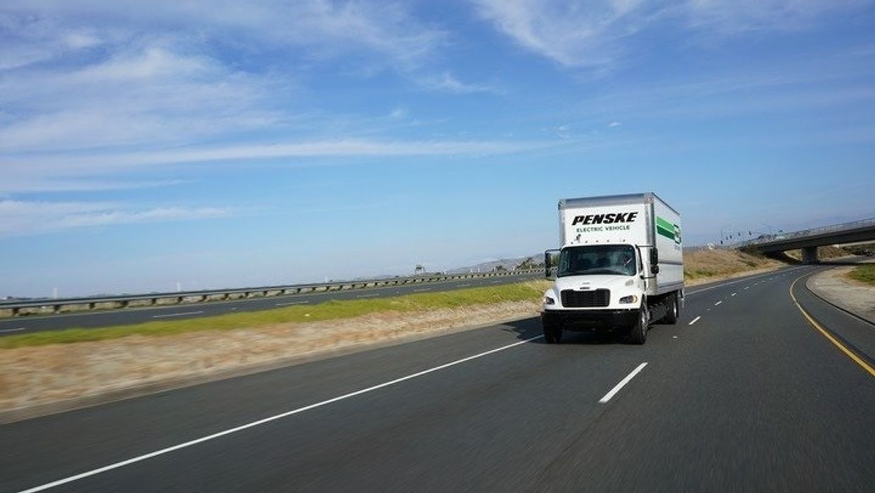 penske electric vehicle on the highway