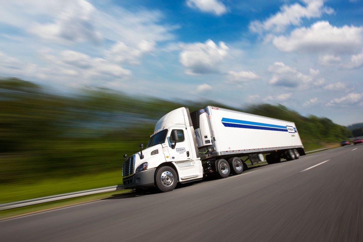 Penske Logistics truck on the road