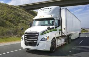 Penske tractor and trailer on highway