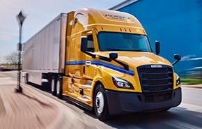 Penske tractor on road