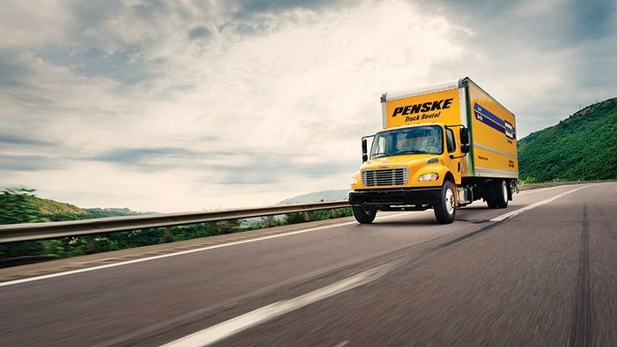 Penske truck on highway