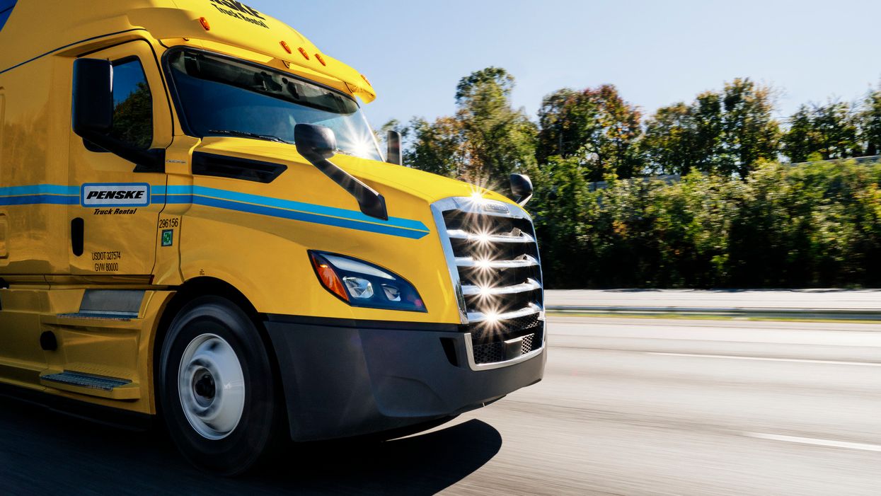 Penske truck on the road