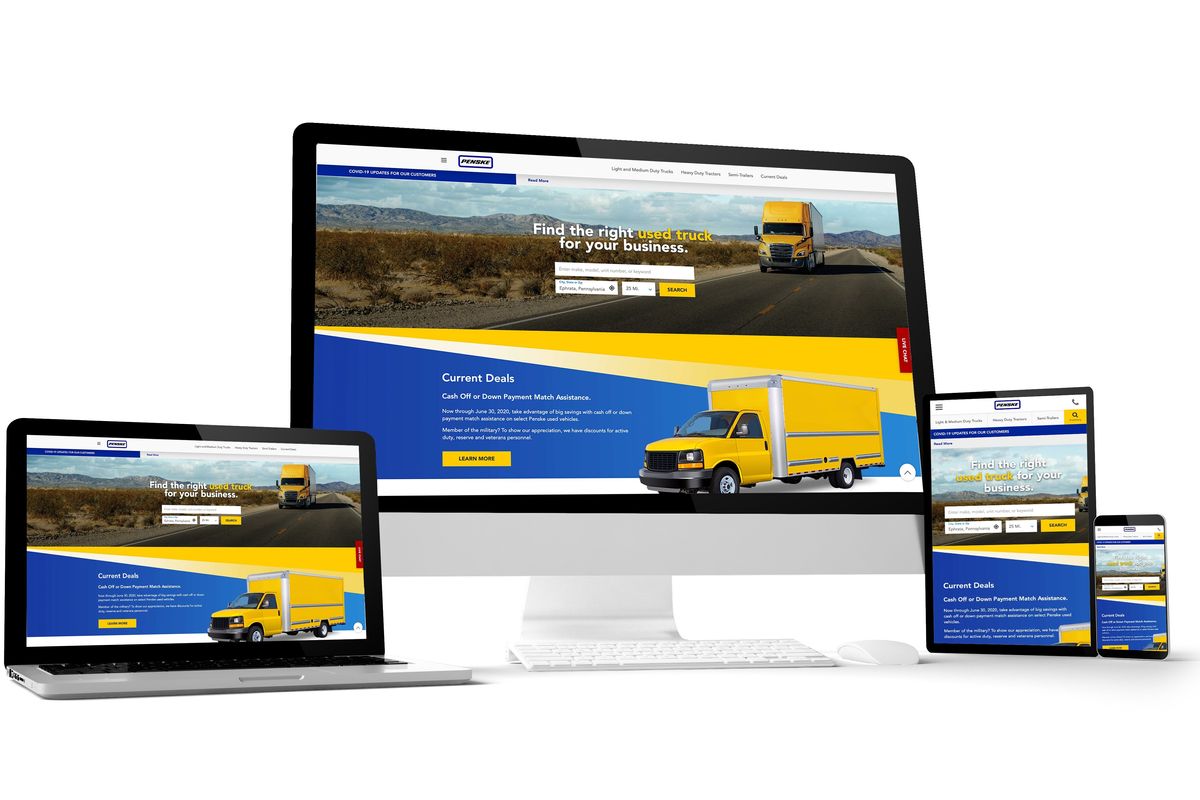 penske used trucks website on different devices