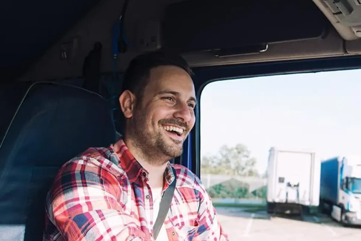 Smiling truck driver