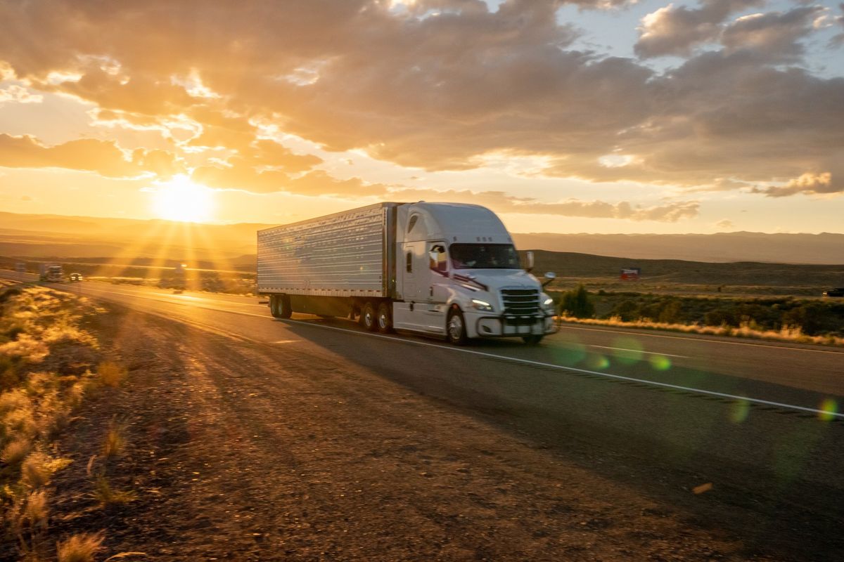 Truck on a sunny highway