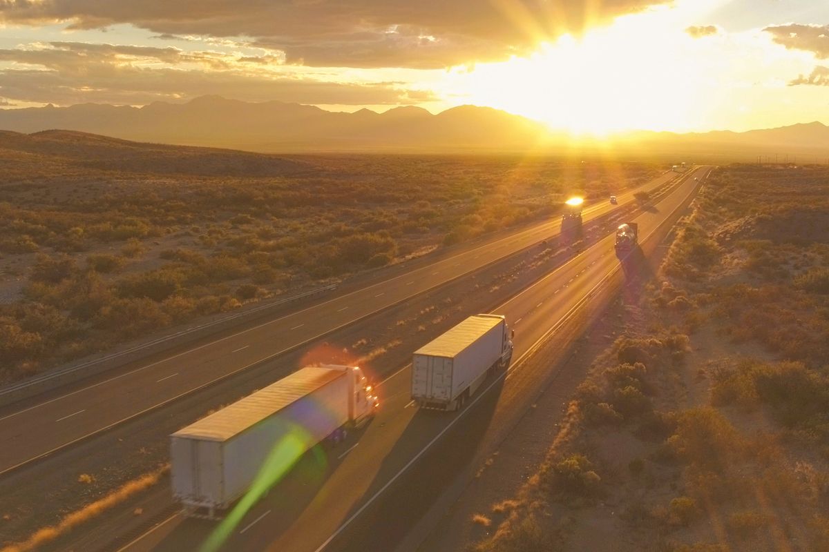 trucks on highway