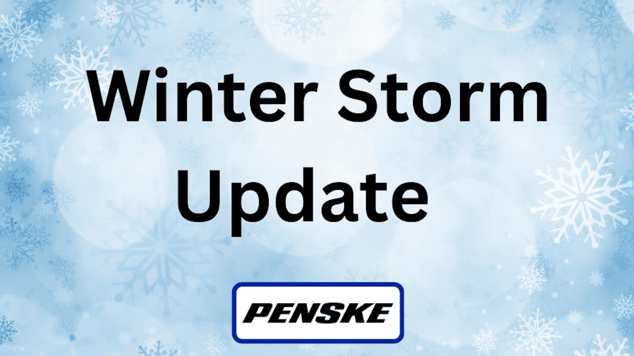 Winter Storm Update message with snowflakes in the background