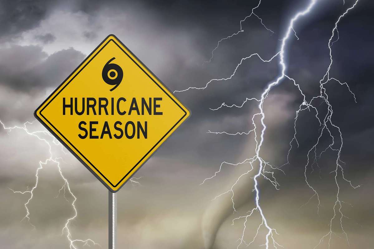 Yellow sign with Hurricane Season in black letters