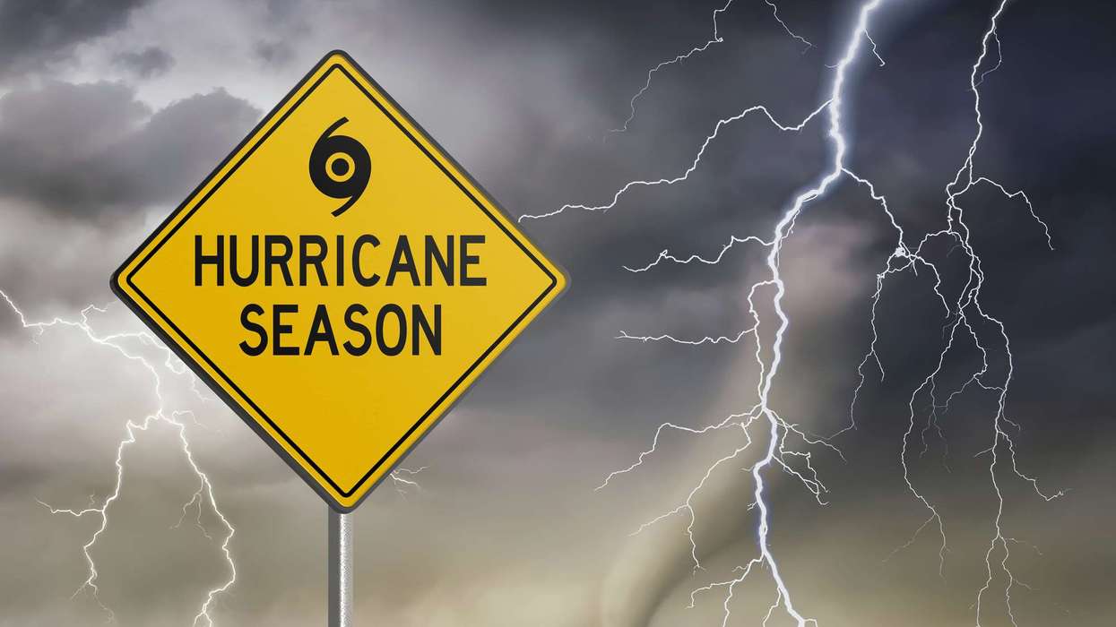 Yellow sign with Hurricane Season in black letters